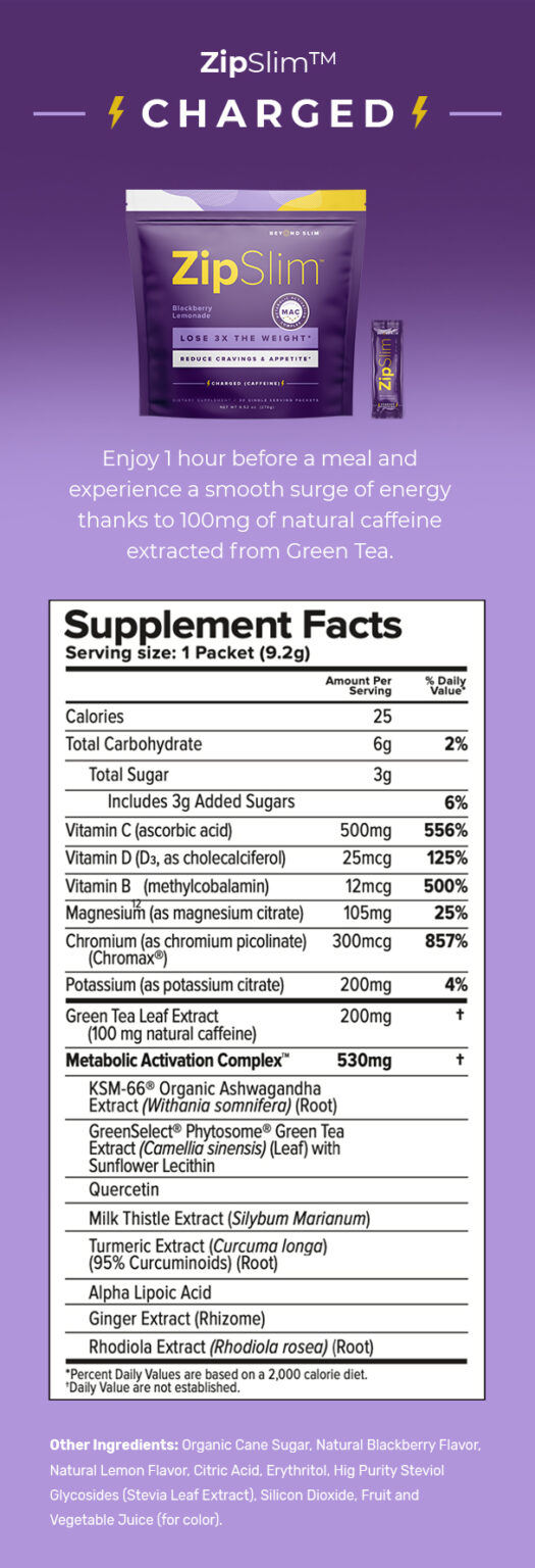 ZipSlim® "Skinny Lemonade" Metabolism Boosting Drink Mix Beyond Slim