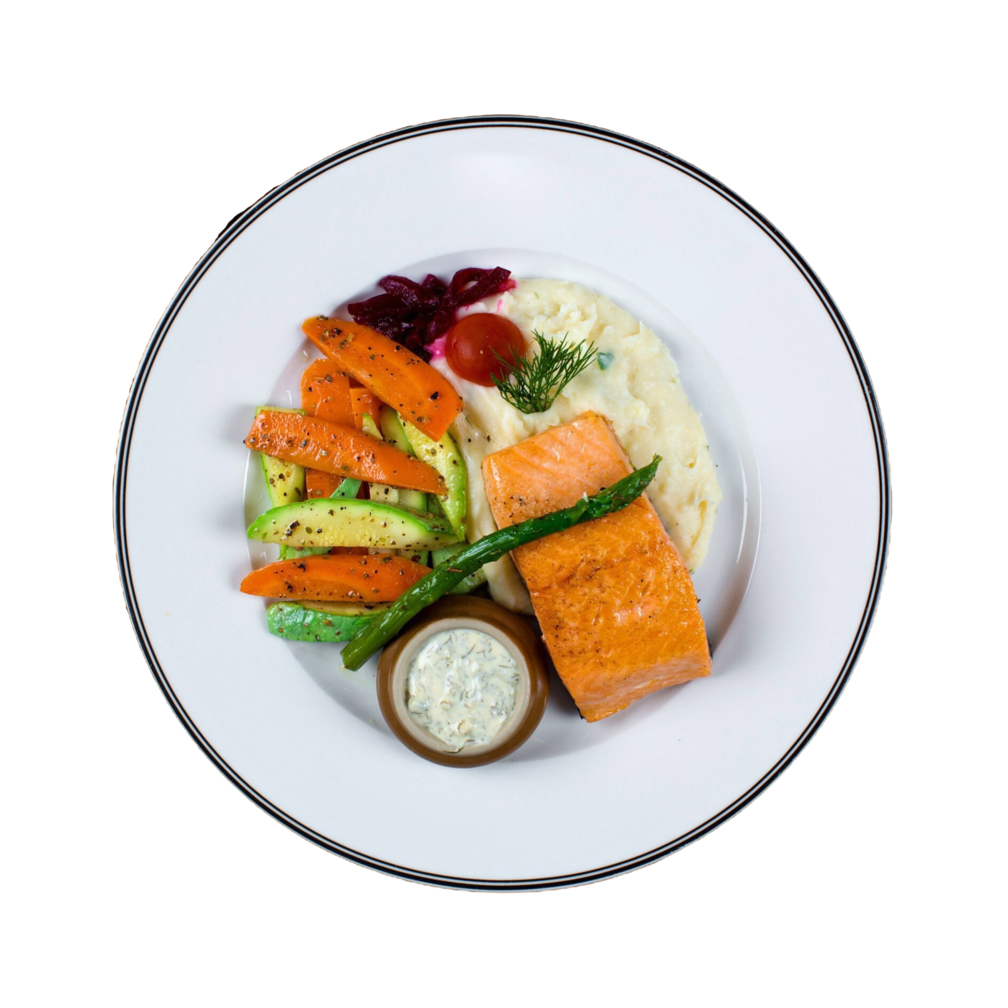 salmon-with-fried-vegetables-mashed-potatoes