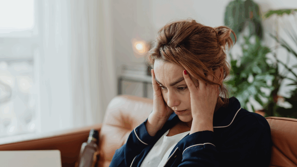 Middle aged woman experiencing brain fog