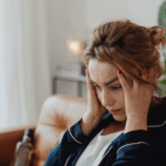 Middle aged woman experiencing brain fog