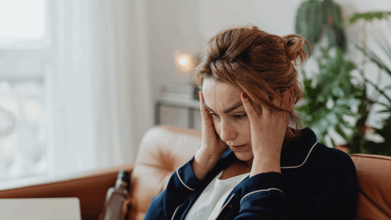 Middle aged woman experiencing brain fog